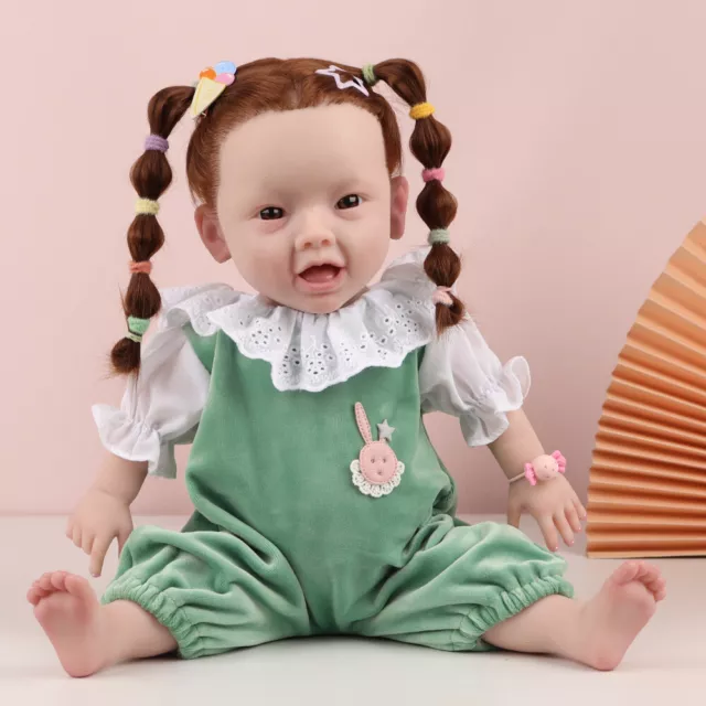Rebornpuppe Silikon Baby 45 cm Spielzeug Begleiter Junge Mädchen Kinder Geschenk