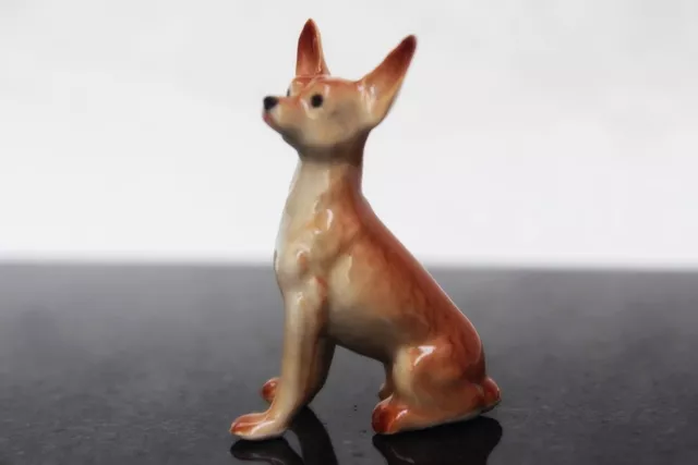 Miniature Chihuahua Dog Animal Figurine Ceramic Handmade Collectible Decor Gift