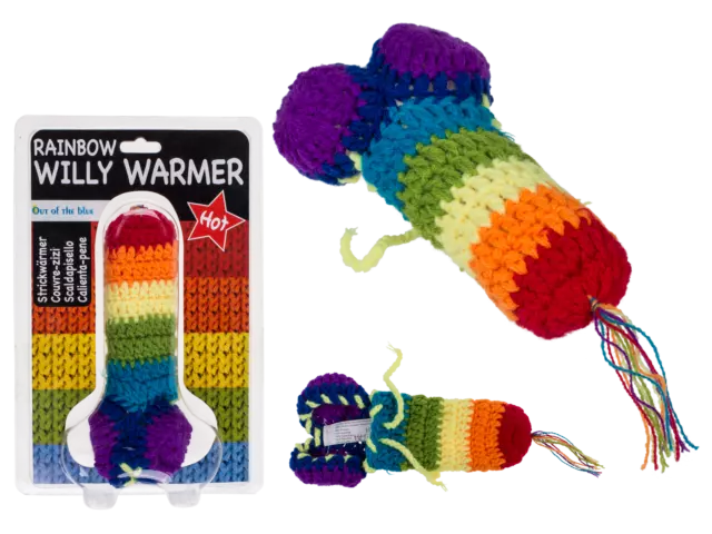 Strickwärmer "Willy Rainbow" Erotik Scherzartikel Partygag Love JGA Party Gay