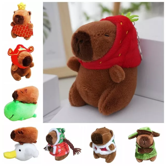 Cartoon Capybara Headgear Capybara Doll Cute Toy Plush Capybara Keychain  Kids