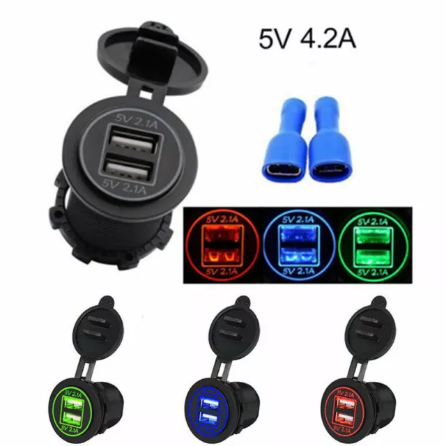 12V Car Cigarette USB Charger 2 Way Lighter Socket Dual Port Power Adapter Plug