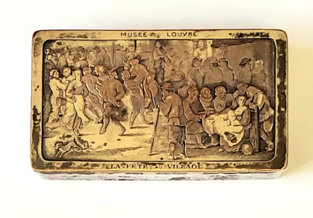 Musee  du Louvre "La Fete au Village" Silver Plated Snuff Box