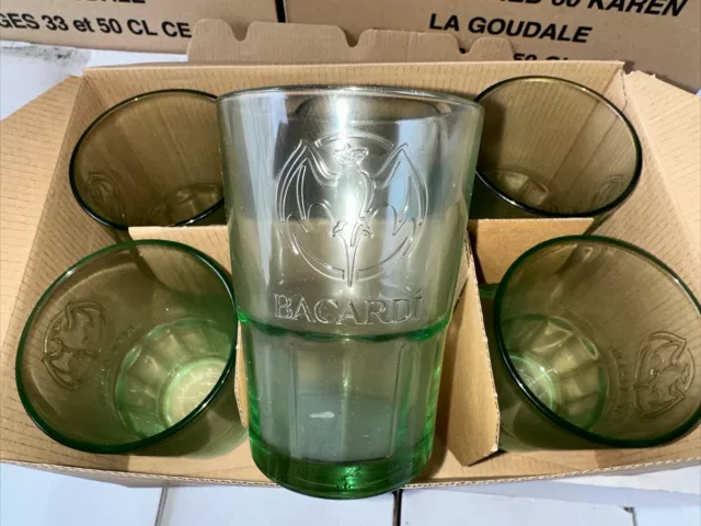 6 VERRES RHUM BACARDI VERT 34 CL NEUF Modèle 2010