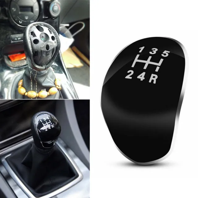 5 Speed Gear Shift Knob Cap Cover Insert For Ford Focus Fiesta Kuga  Black 2