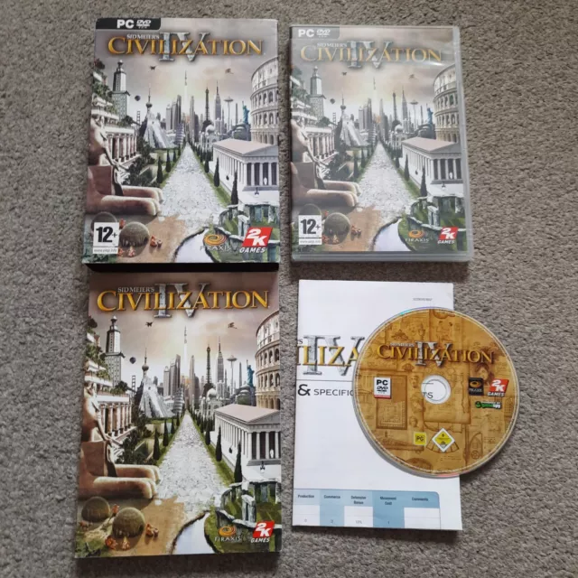 Sid Meiers Civilization 4 IV PC GAME DVD ROM BIG BOX COMPLETE SIMULATION FANTASY