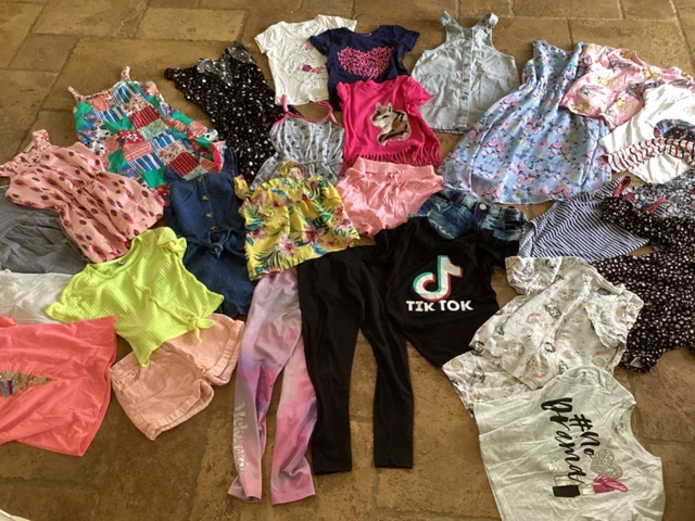 Pacchetto abbigliamento estivo enorme per ragazze 7-8 anni, 25+ articoli