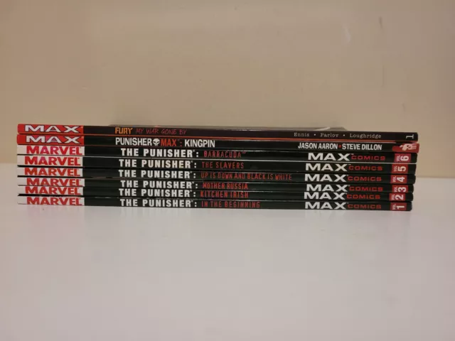 Marvel Max The Punisher TPB Lot 1 2 3 4 5 6 + Kingpin + Fury Vol. 1 Ennis Comics