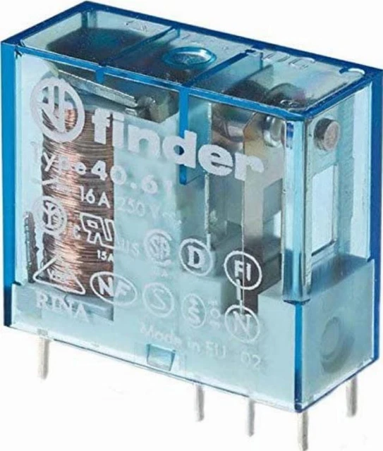 Finder relè di alimentazione 40.61.7.024.0000 - montaggio PCB, bobina 24 V DC, 16 A