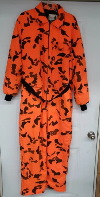 VTG SAMCO Men's Sz Large Orange Camouflage USA Made Coveralls