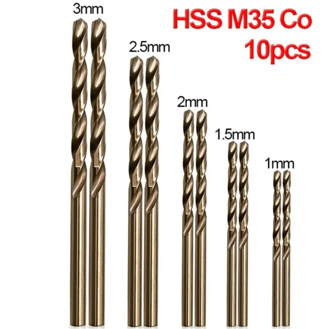 Jeu de forets HSS-CO, jeu de forets en cobalt M35 Jeu de forets HSS-CO  1.0-5.0MM pour le perçage sur acier inoxydable(1mm)