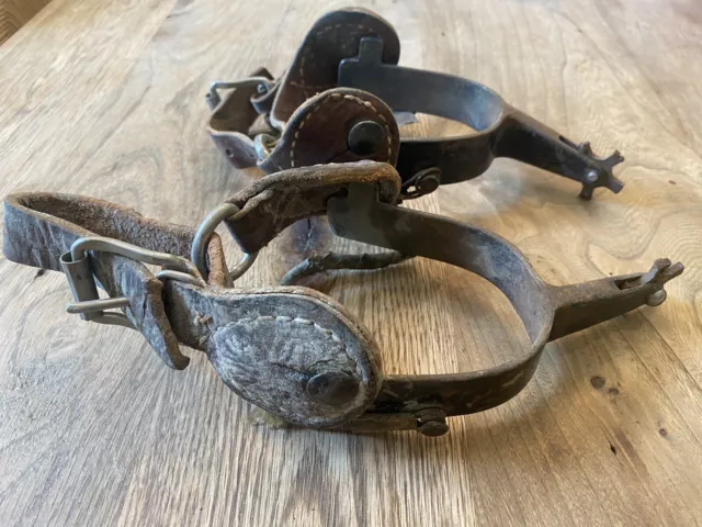 Vintage Kelly 613 Marked Bull Riding Bent Shank Riding Spurs Horse Mule