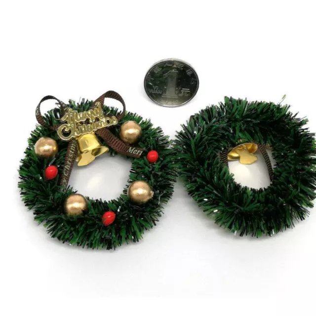 5pcs kollektion mini puppen haus xmas kranz garland zimmer baum wand dekor 2