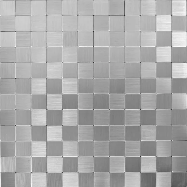 Azulejos de Mosaico Autoadhesivo Aluminio Plata Metal Mos200-22m25 _ F