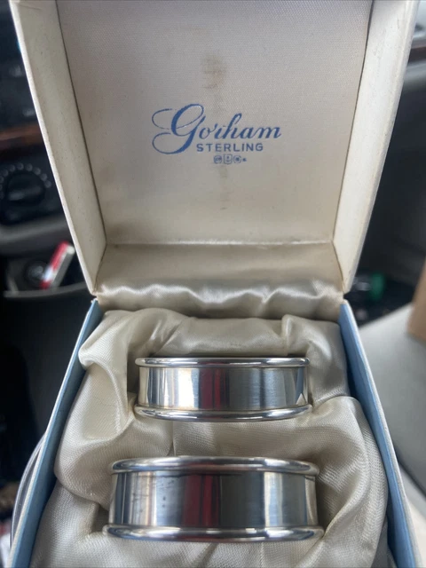 Gorham Sterling Silver 6290 Napkin Ring with No Monogram, Round Double Banded