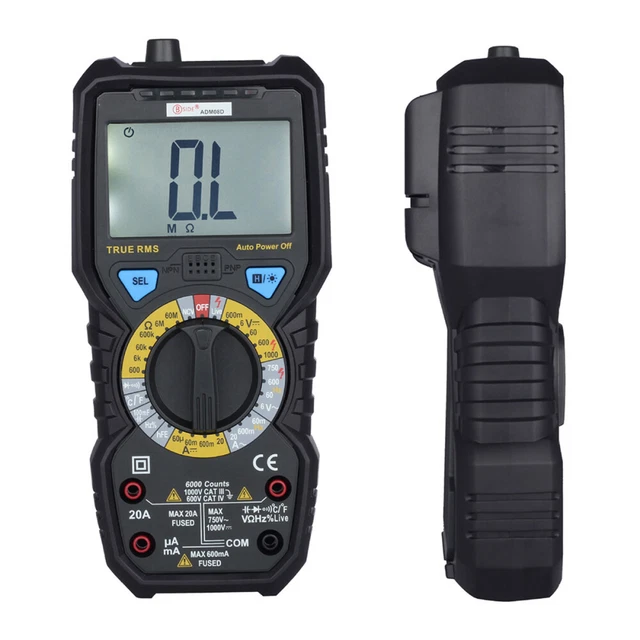 Tester Elettrico Portatile 6-380V AC/DC - Con Display, Cavo 80cm, Custodia In Gomma Gialla