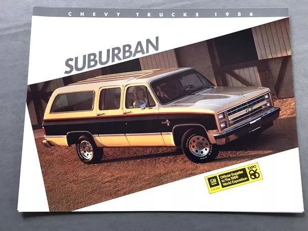 1986 Chevrolet Suburban Original Canada Car Sales Brochure Folder