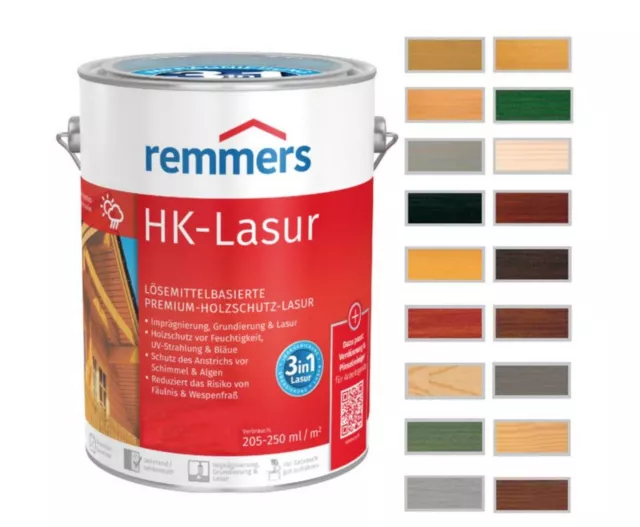 Remmers HK Lasur 3in1 Holzlasur Farb-und Größenwahl BEULE