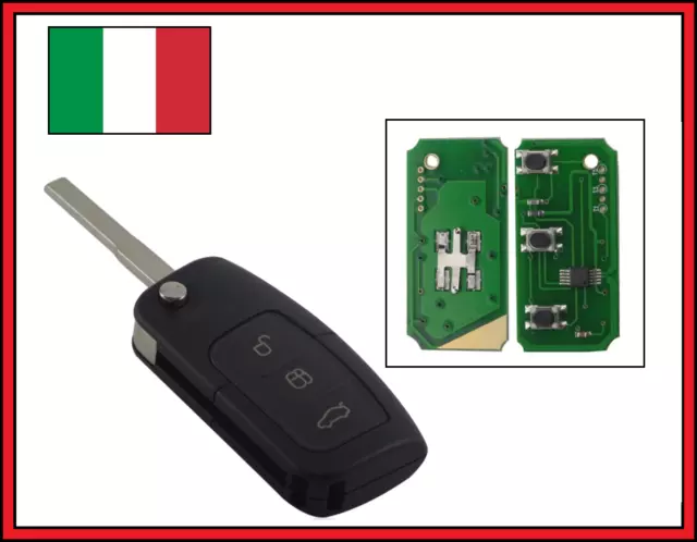 Chiave Telecomando Compatibile FORD CMAX SMAX FOCUS MONDEO FIESTA 3 Tasti 4D60