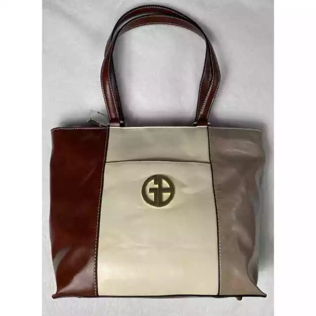 Giani Bernini Tri Color Glazed Tote Handbag NWT Tag Price $129.50 2