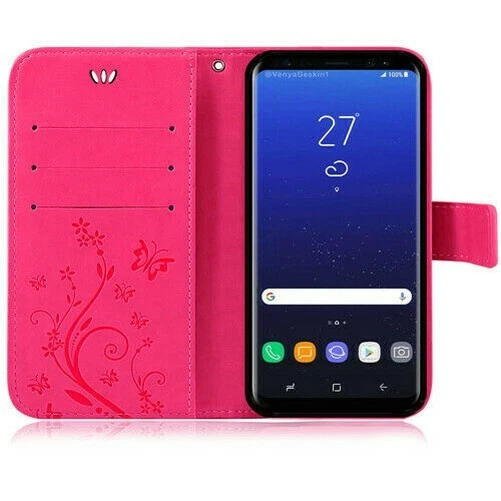 Étui Portable pour Samsung Coque Téléphone Fleurs Rabattable Portefeuille Housse 11