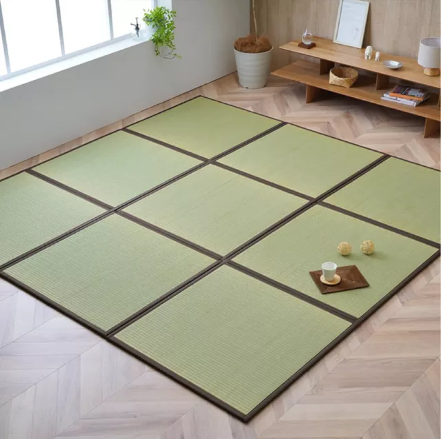 IKEHIKO Japanese rush grass Tatami Mat 82×82cm Rug Carpet Green Brown Japan 0204