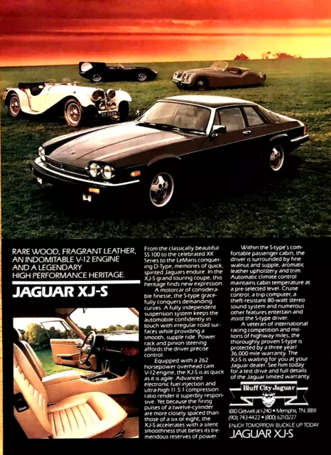 1987 Jaguar Xj-S Xjs Coupe—Bluff City Jaguar Memphis—Vintage Magazine Print Ad