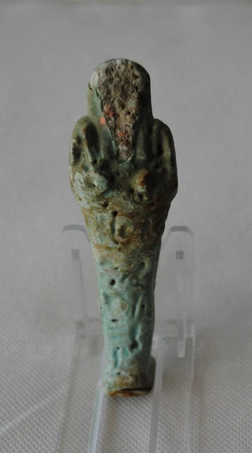 Authentic Museum Quality Ancient Egyptian Late Period Green Faience Ushabti 11cm