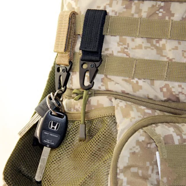 Tactical Harness Carabiner Keychain Weaving Buckle Belt Clip NPM'EL