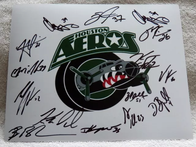 12/13 Hoston Aeros Team Signed 8x10 Photo w/ Darcy Kuemper Minnesota Wild Auto