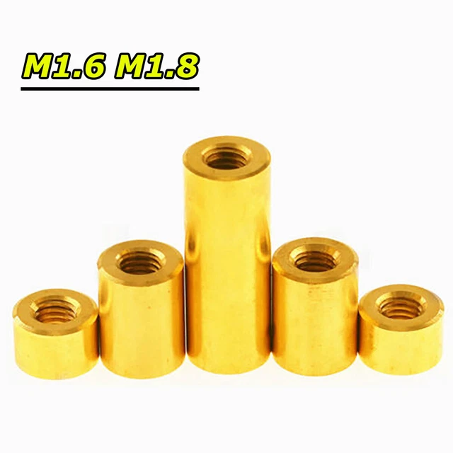 M1.6 M1.8 Brass Round Nuts Standoff Female Threaded Connector Sleeving Rod Studs