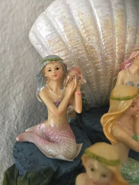 5cm Sitting Mermaid w Shell Ornament Figurine - kids bedroom , Play Fairy Garden 3