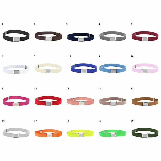 Cintura elasticizzata bambini colore puro elastica regolabile bambini cintura bu {