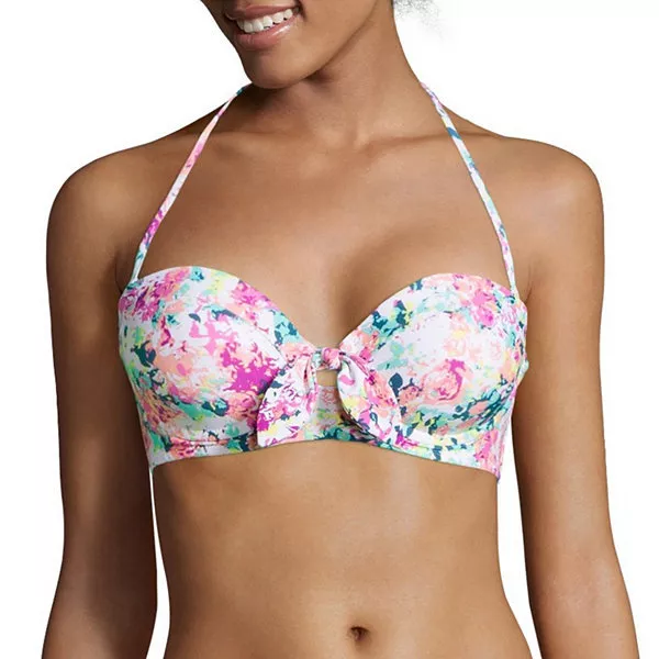 Arizona Escapade Floral Uplift Push-Up Swim Top Juniors Size L, XL New Msrp $38