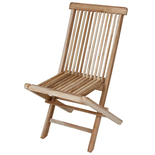 Chaises de bistrot pliantes lot de 4 bois d'acacia solide - Chaise