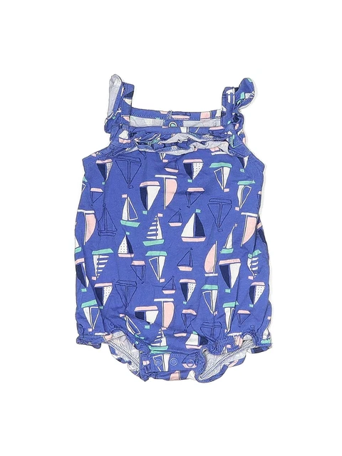 Carter's Girls Blue Short Sleeve Bodysuit 3 Months