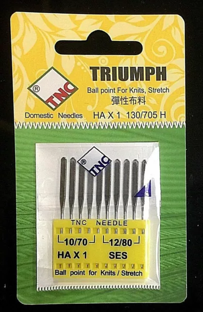 "TNC" Sewing Machine Needles Universal 130/705H (HAx1) Stretch 10/Pack