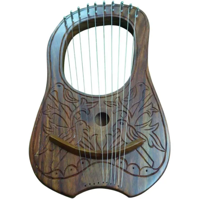 New Lyre Harp Rosewood 10 Strings Hand Engraved/Lyra Harp Rose Wood/Harfe