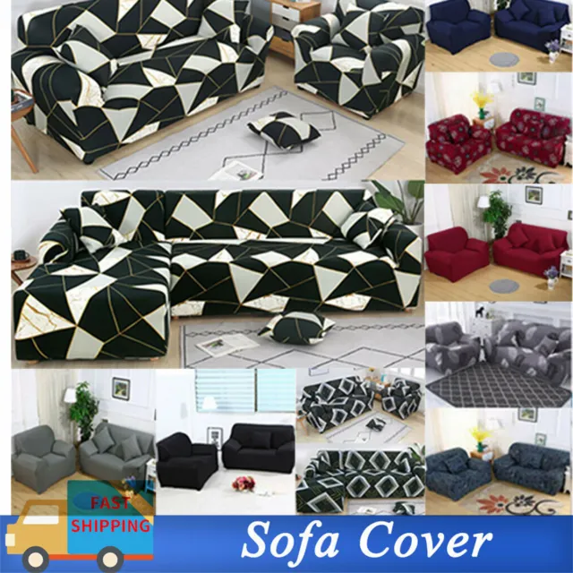 1/2/3/4 Seater Sofa L Shape Corner Sofa Covers Stretch Protector Couch Slipcover