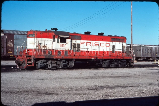Original Slide - Frisco GP7 #500 Yard Scene w/ Damage at KC Dec 1978 SLSF