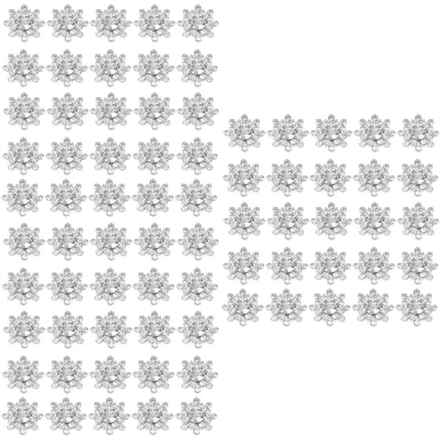 90 Pcs White Snowflake Buttons Snowflake Drill Buckle Vintage Decor Super Flash