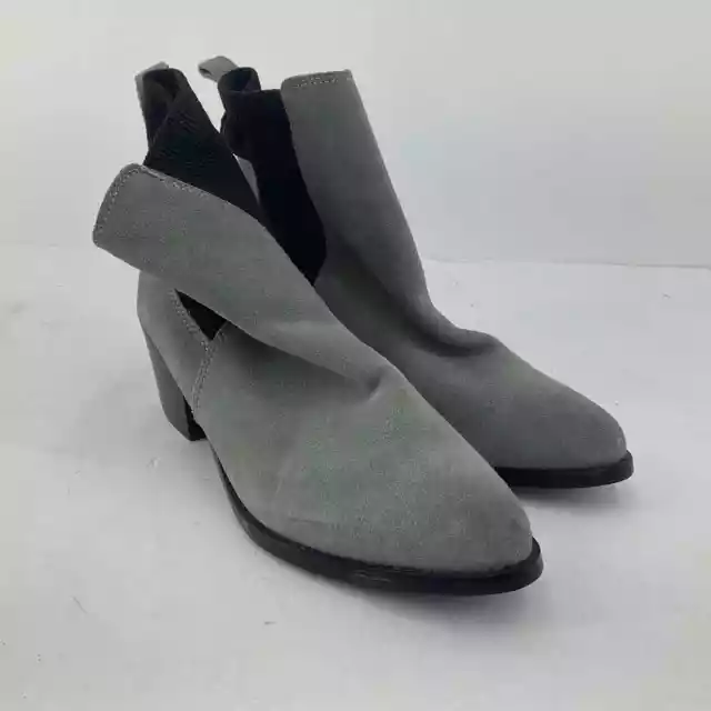 Very Volatile Gray Leather Pull On Chelsea Ankle Boots Womens Size 7.5