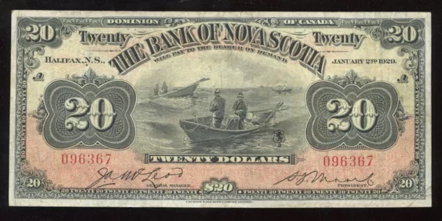 Bank of Nova Scotia $20, 1929 - CH 550-28-22. VF Condition