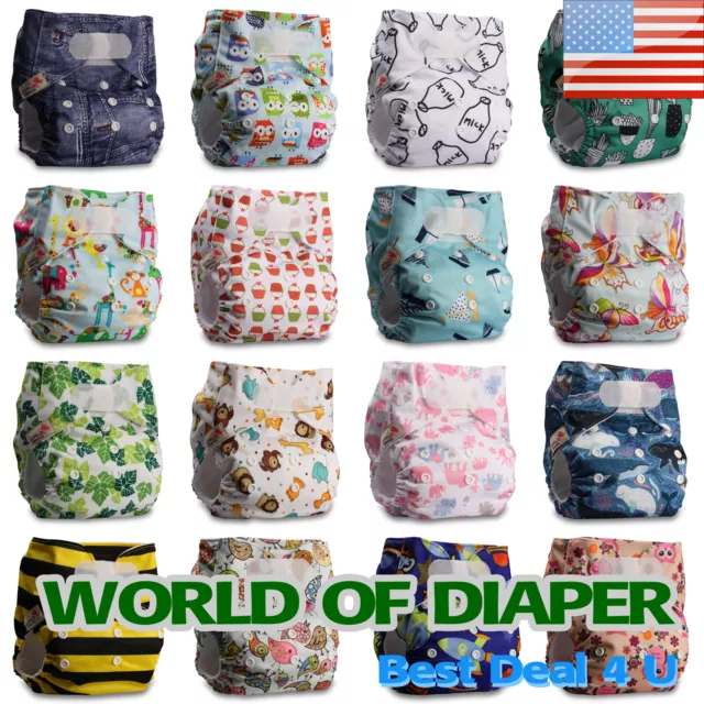 Baby Washable Reusable Real Cloth STANDARD Hook-Loop Pocket Nappy Diaper Booster