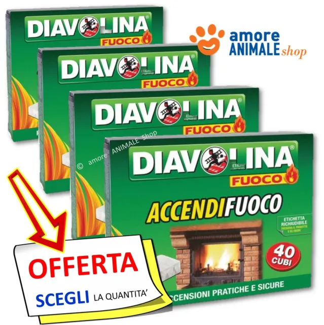 5+1 OMAGGIO → Diavolina ACCENDIFUOCO 40/ 80/ 240 cubi Accendi