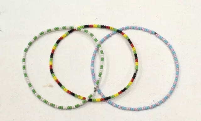 African Zulu Beaded Bangle Bracelet Set RSA