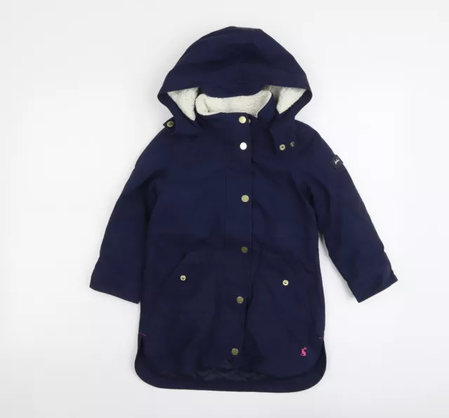 Joules Girls Blue Rain Coat Size 5 Years Zip