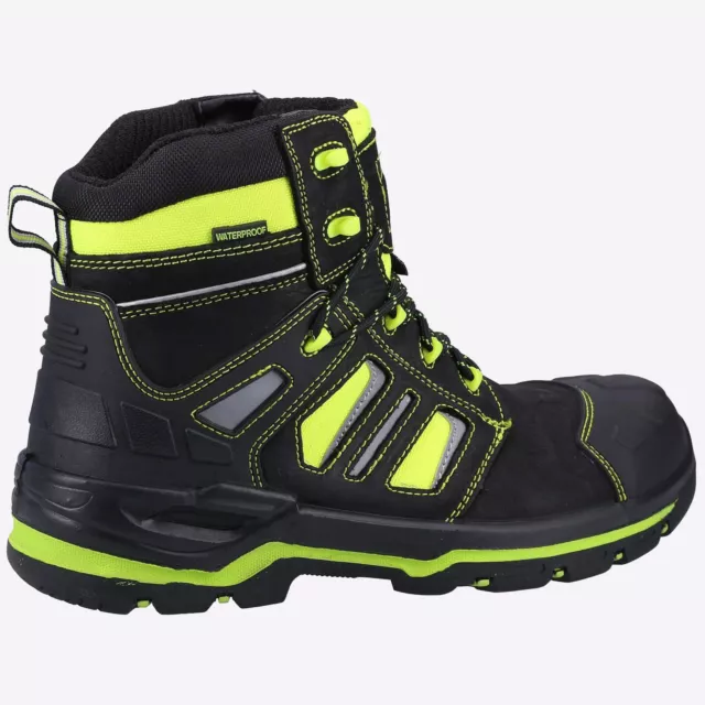 BRIGHT WALKERS WATERPROOF Men's Work Construction Safety Boots Black ...