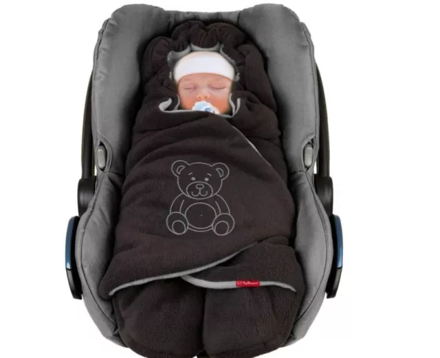 ByBoom Baby Winter-Einschlagdecke"Das Original mit dem Bären" z.B. f. Babyschale