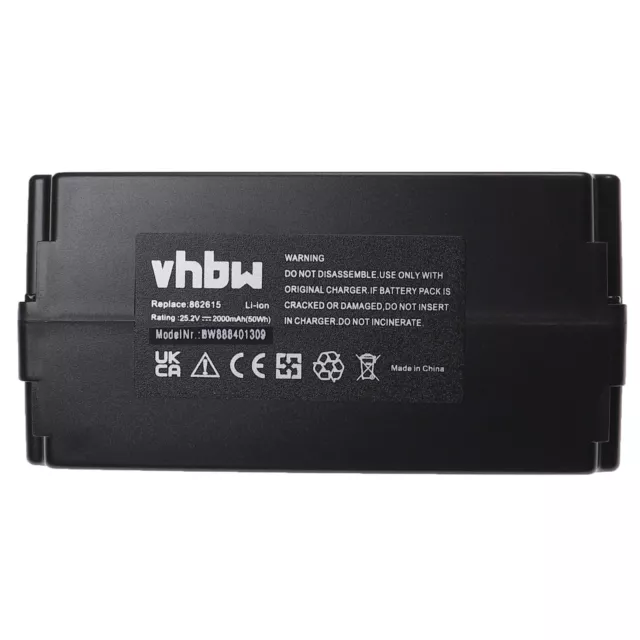 Batterie 2000mAh pour Type 0862622, 0862622001