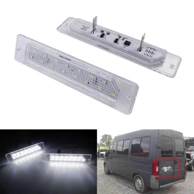 2x For Fiat Ducato Peugeot Citroen LED License Number Plate Light No Error White